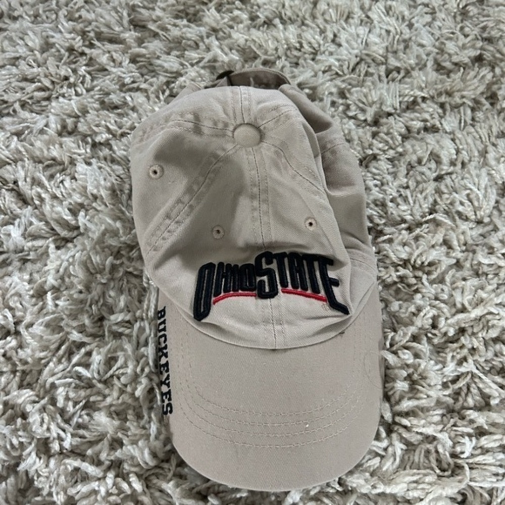Ohio State University Buckeyes Cap Hat Adjustable Tan Khaki Football